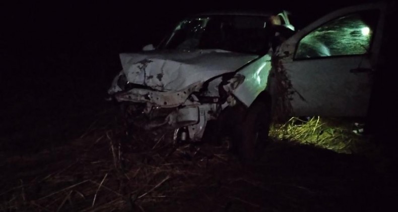 Carro capota na SC 159 em Águas Frias